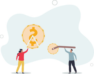 paying for tax, loan or debt, inflation concept.flat design.illustration with people.