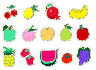 fresh organic tropical fruit vector set 