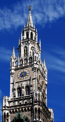 Fototapeta premium Munich,Bavaria,Germany. Tower of the Munich town hall.