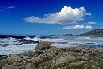 Atlantic coast on the Rias Baixas in Galicia , Spain