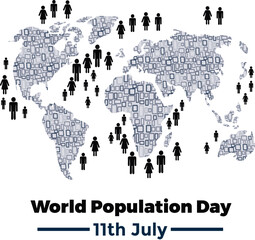 Naklejka premium world population art vector illustration on white background and people icons