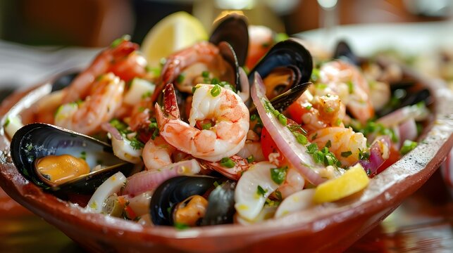Salpicon de mariscos seafood salad with pieces picture