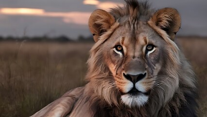 Obraz premium Portrait of African Lion Wallpaper