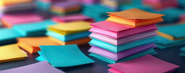Colorful Sticky Notes for Task Management and Project Organization Enhance Productivity and Creativity with Bright Reminders