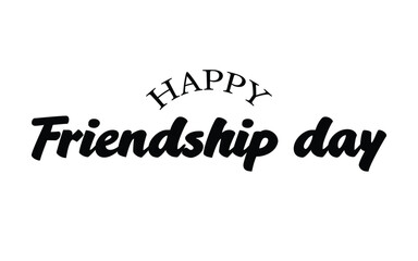 Happy Friendship Day vector typography illustration with a smile sign on white background. Friendship day hand drawn greeting card. friendship day lettering logo design.