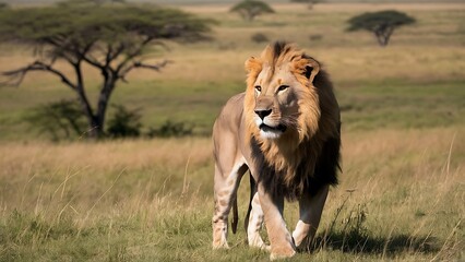 Fototapeta premium Portrait of African Lion Wallpaper