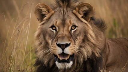 Fototapeta premium Portrait of African Lion Wallpaper