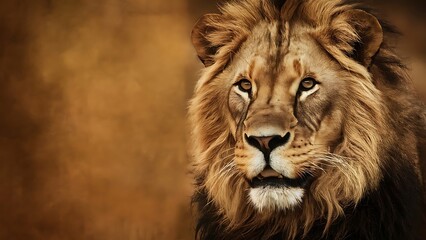 Fototapeta premium Portrait of African Lion Wallpaper