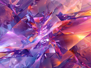 Abstract Purple Shards, Generative AI Illustration