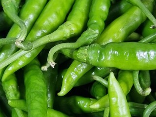 korean green chilli pepper closeup