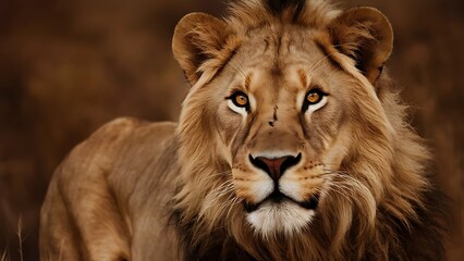 Fototapeta premium Portrait of African Lion Wallpaper