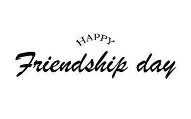 Happy Friendship Day vector typography illustration with a smile sign on white background. Friendship day hand drawn greeting card. friendship day lettering logo design.