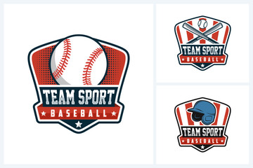 Baseball logo sport team identity vector illustration template, baseball logo design template, team emblem collection, baseball tournament logo design vector illustration