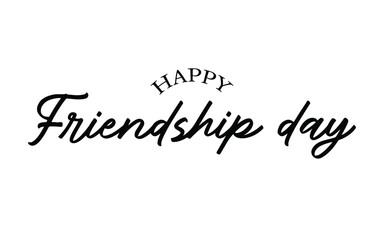 Happy Friendship Day vector typography illustration with a smile sign on white background. Friendship day hand drawn greeting card. friendship day lettering logo design.