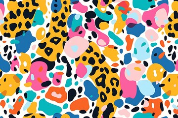 Modern tropical floral background,Modern exotic floral jungle pattern,Hand drawn cartoon style pattern.