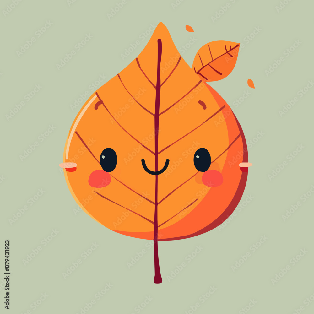 Wall mural Cute Cartoon Fall Autumn Leaf Character Illustration