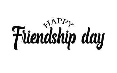 Happy Friendship Day vector typography illustration with a smile sign on white background. Friendship day hand drawn greeting card. friendship day lettering logo design.
