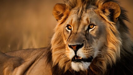 Fototapeta premium Portrait of African Lion Wallpaper