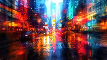 Fototapeta premium Abstract city lights blurred at night