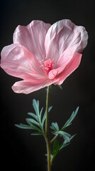 Fototapeta premium pink flower on black