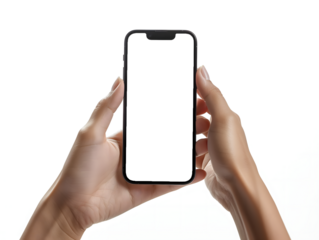 I have an empty cell phone on my hand on a white wallpaper