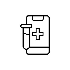 Obraz premium Medical app outline icons, minimalist vector illustration ,simple transparent graphic element .Isolated on white background