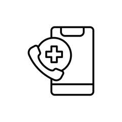 Medical app outline icons, minimalist vector illustration ,simple transparent graphic element .Isolated on white background