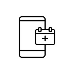 Medical app outline icons, minimalist vector illustration ,simple transparent graphic element .Isolated on white background