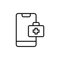 Medical app outline icons, minimalist vector illustration ,simple transparent graphic element .Isolated on white background