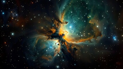 Obraz premium Cosmic Nebula: A Symphony of Color and Stars