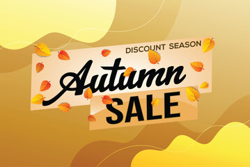 autumn sale word text concept icon logo sign symbol vector note mega shopping style for use landing page, template, social media, web, mobile app, poster, banner, flyer, background, gift card, coupon
