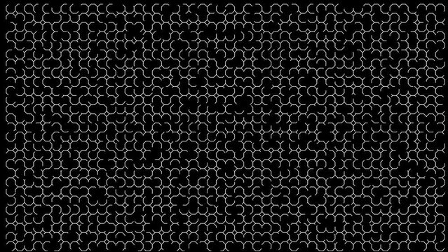 Seamless loopable abstract motion graphics animation set, random octagon shapes patterns, geometric black and white backgrounds.	