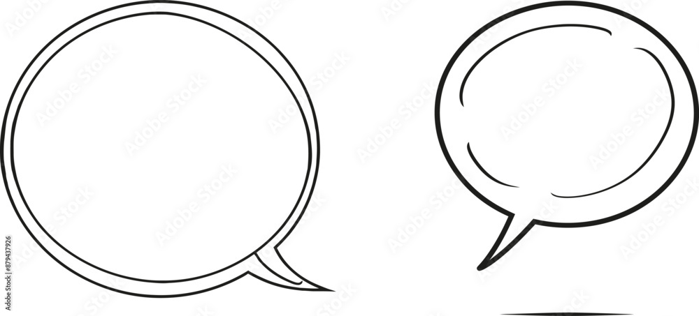 Aufkleber The speech bubble in a simple linear style. The dialogue chat cloud in a simple linear style. Editable stroke. Modern doodle illustration.