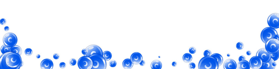 Vitamin C round capsules scattered randomly.