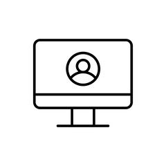 Personal monitor outline icons, minimalist vector illustration ,simple transparent graphic element .Isolated on white background