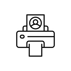 Personal printer outline icons, minimalist vector illustration ,simple transparent graphic element .Isolated on white background