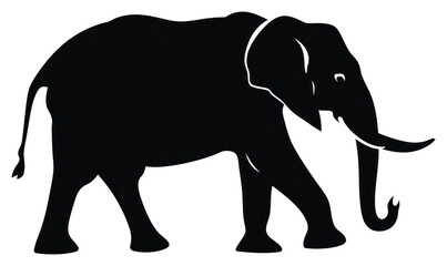 Fototapeta premium PNG Elephant silhouette wildlife drawing.