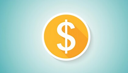 Fototapeta premium gold coin with dollar sign, on a blue background