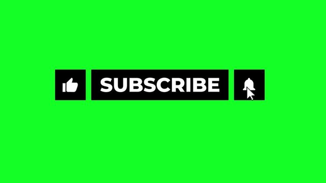 4K Simple Animation: YouTube Subscribe Button with Notification, Like, and Share V2