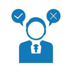 Business decision making decision icon.