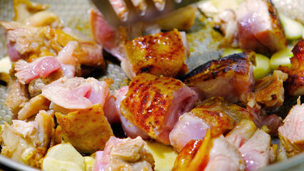 Stir -fried, tender fried chicken pieces, chicken, Laler, nine -story tower, Taiwan cuisine,
