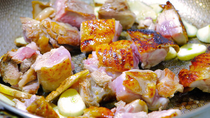 Stir -fried, tender fried chicken pieces, chicken, Laler, nine -story tower, Taiwan cuisine,