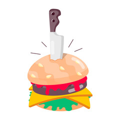 Fried sticks sticker in flat style 

