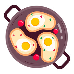 Fototapeta premium A flat style sticker of chicken wings serving