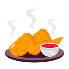 A flat sticker depicting bruschetta

