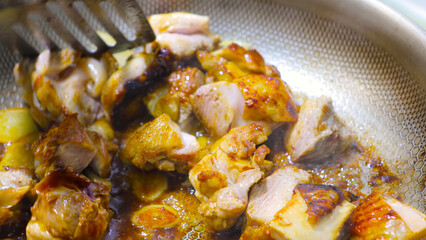 Stir -fried, tender fried chicken pieces, chicken, Laler, nine -story tower, Taiwan cuisine,