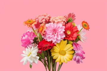 Close-Up of Vibrant Colorful Flowers. Beautiful simple AI generated image in 4K, unique.