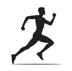 Running Human Silhouette vector illustration