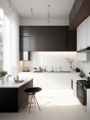 modern kitchen interior with kitchen