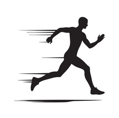 Running Human Silhouette vector illustration